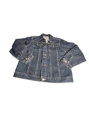 French Toast Womens Denim Jacket 14 Dark Wash Button-Front 100% Cotton Y2K 90's